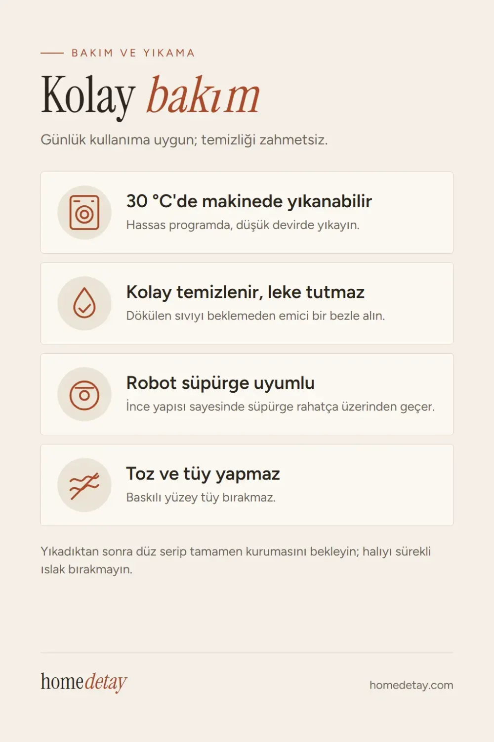 Bakım ve yıkama bilgileri